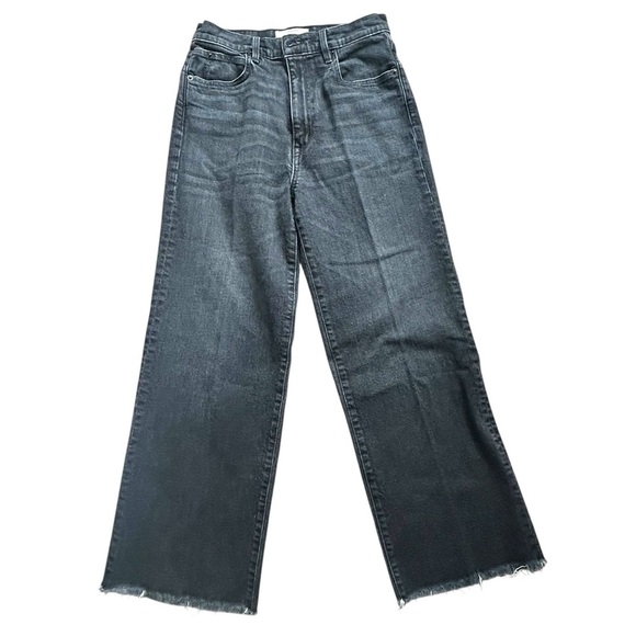 SLVRLAKE Grace Crop Jeans Faded Black Raw Hem Size 28 - Picture 2 of 8